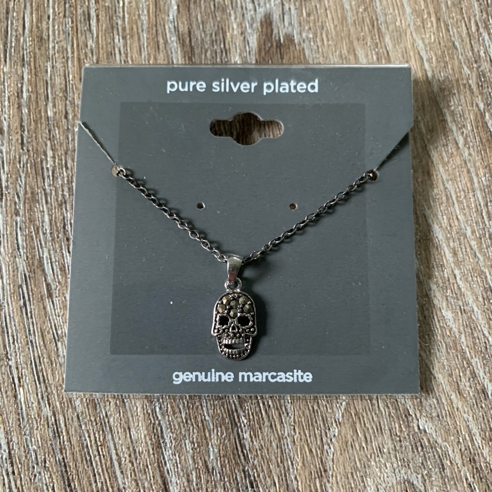 Marcasite Skull Necklace